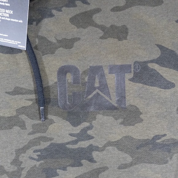 Caterpillar Cat Foundation Trademark Banner Hoodie Sweatshirt Men 2XL Camo NWT - Picture 8 of 12